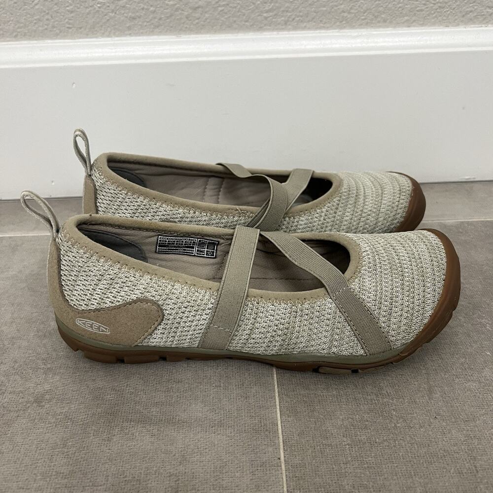 Keen Hush Knit Mary Jane Womens 7 Beige Comfort Casual Slip On Shoes